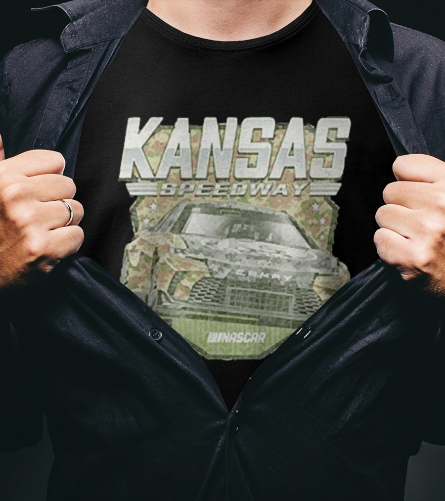 Kansas Speedway Camo Nascar Car Racing Americana T-Shirt