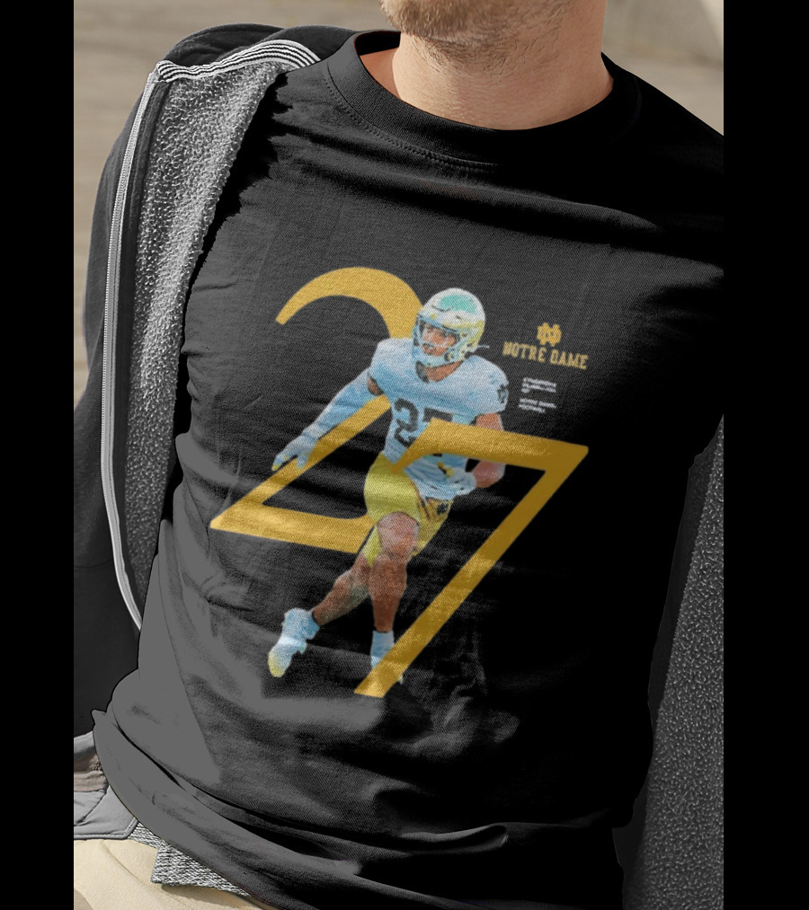 Kyngstonn Viliamu Asa 27 Notre Dame Fighting Irish Football Player T-Shirt