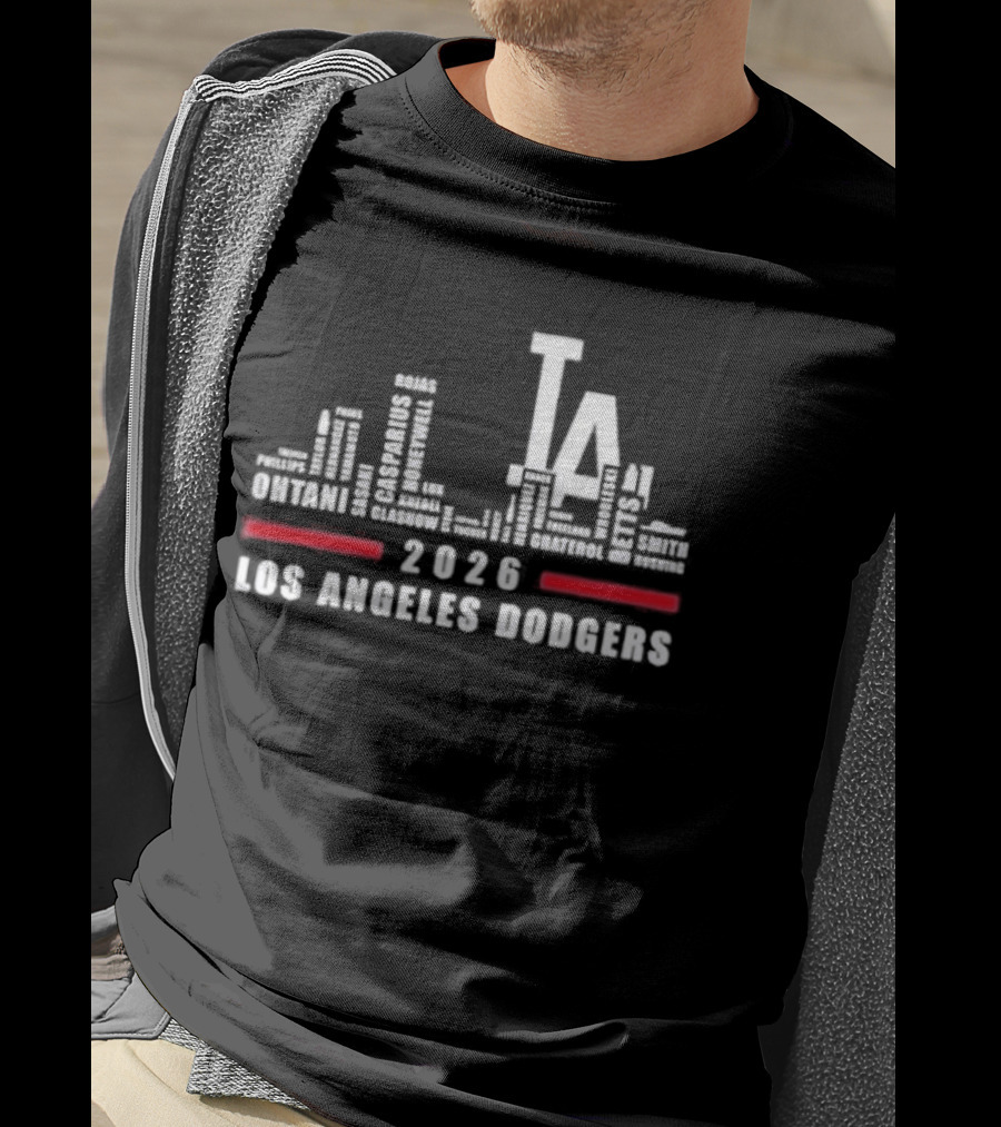 Los Angeles Dodgers 2025 City Skyline Greatest Of All Time Players T-Shirt