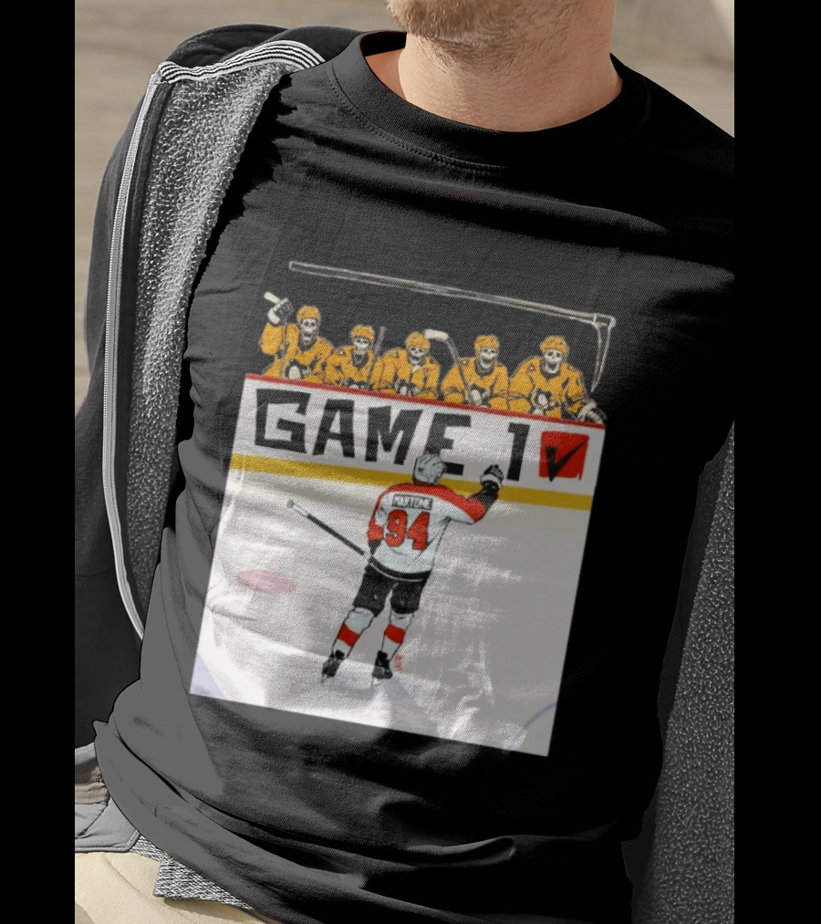 Philadelphia Flyers Porter Martone Celebrates Game 1 Win Over Pittsburgh Penguins T-Shirt