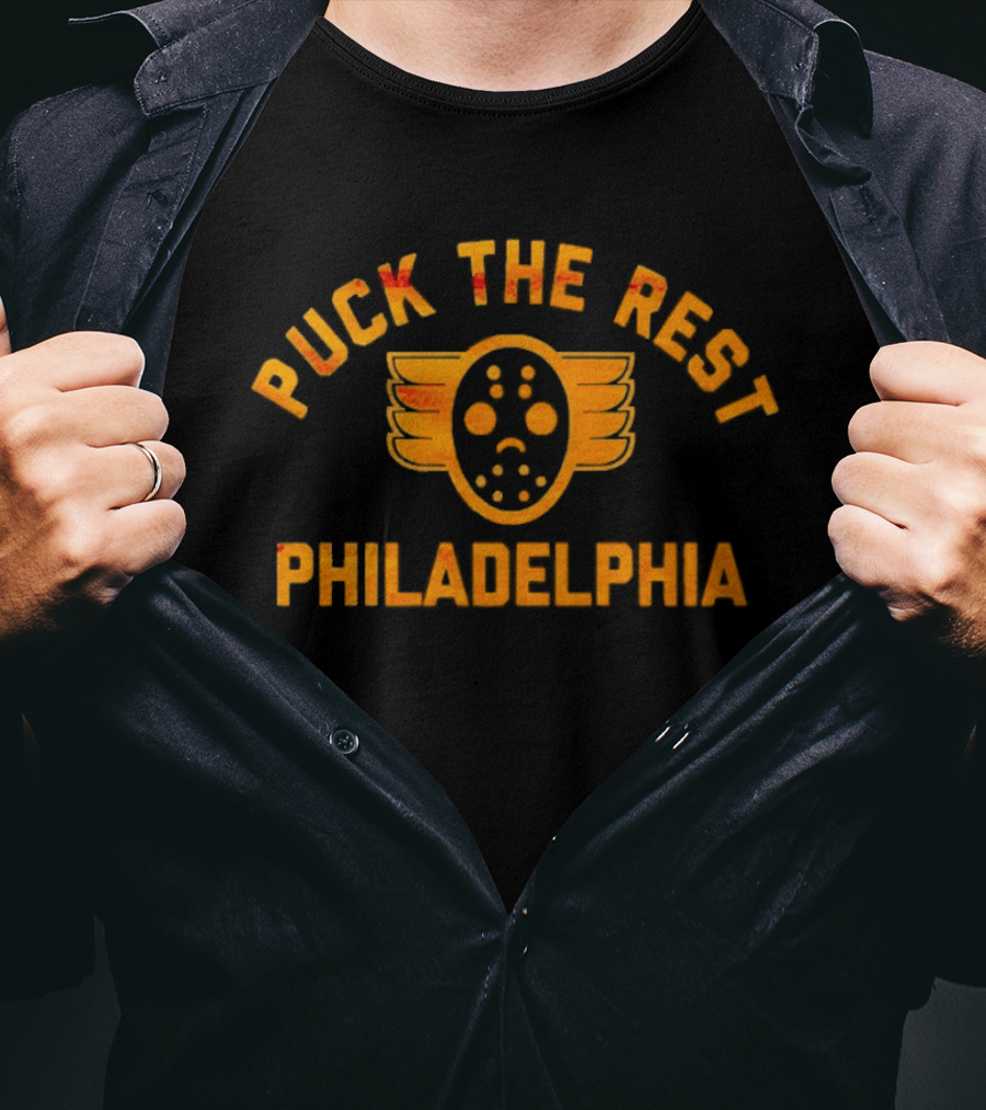 Puck The Rest Philadelphia Flyers Mask T-Shirt