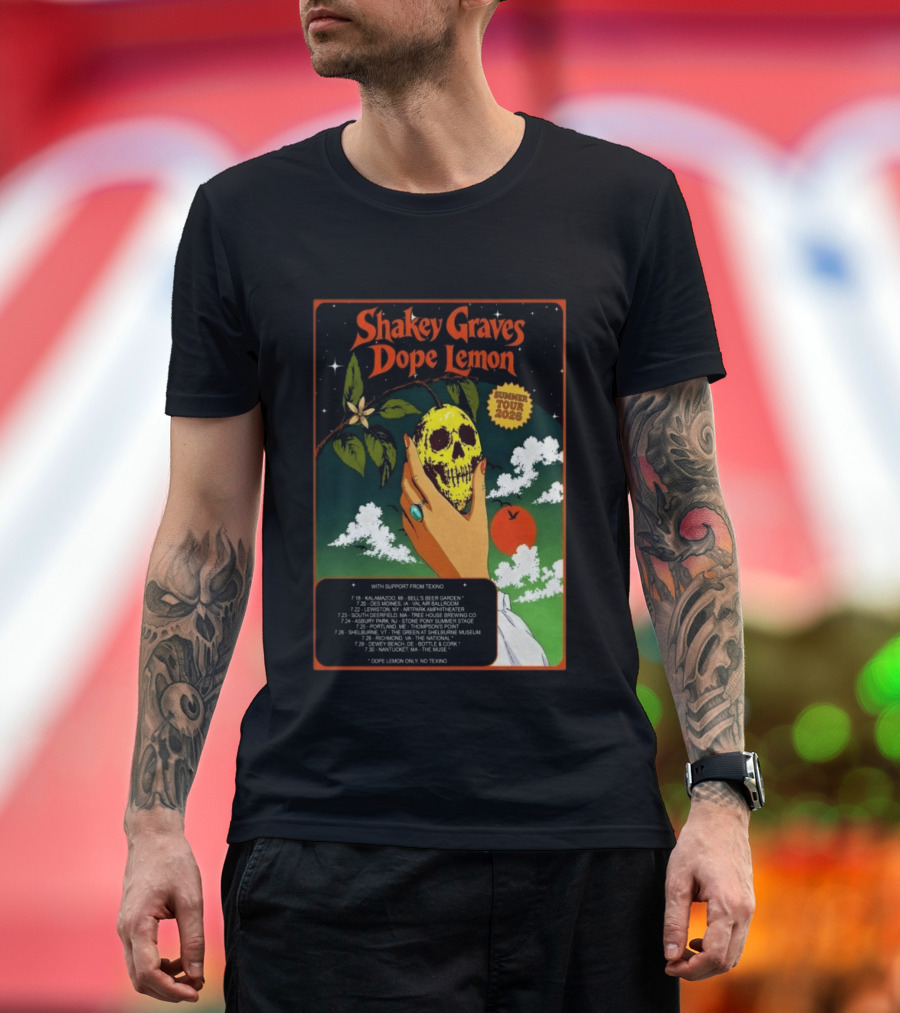 Shakey Graves Dope Lemon Summer Tour 2026 With Texino Support T-Shirt