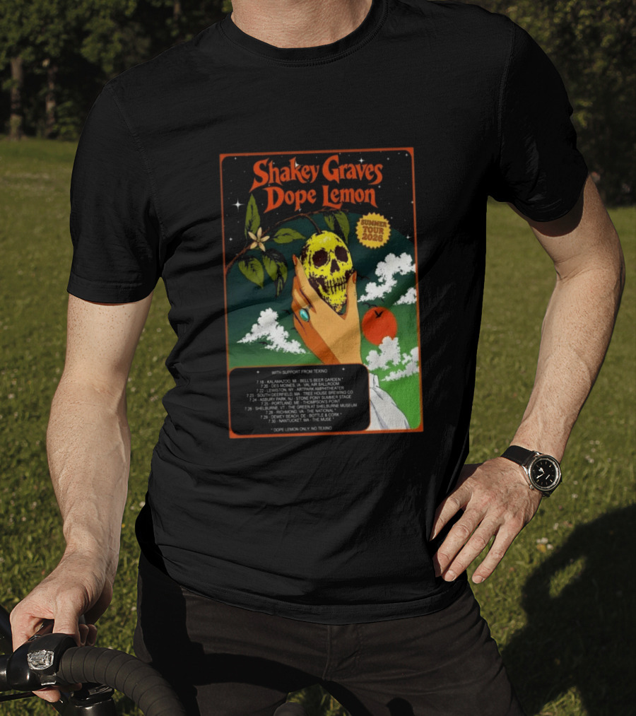 Shakey Graves Dope Lemon Summer Tour 2026 With Texino Support T-Shirt