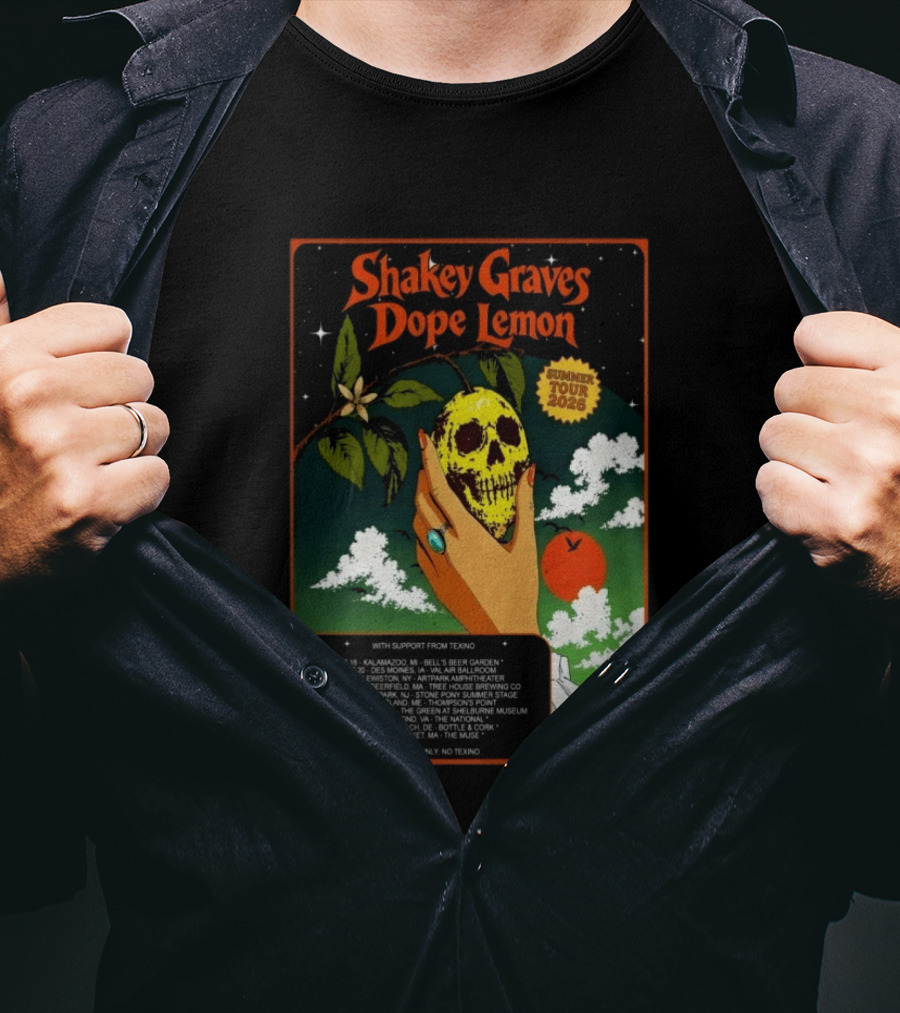 Shakey Graves Dope Lemon Summer Tour 2026 With Texino Support T-Shirt