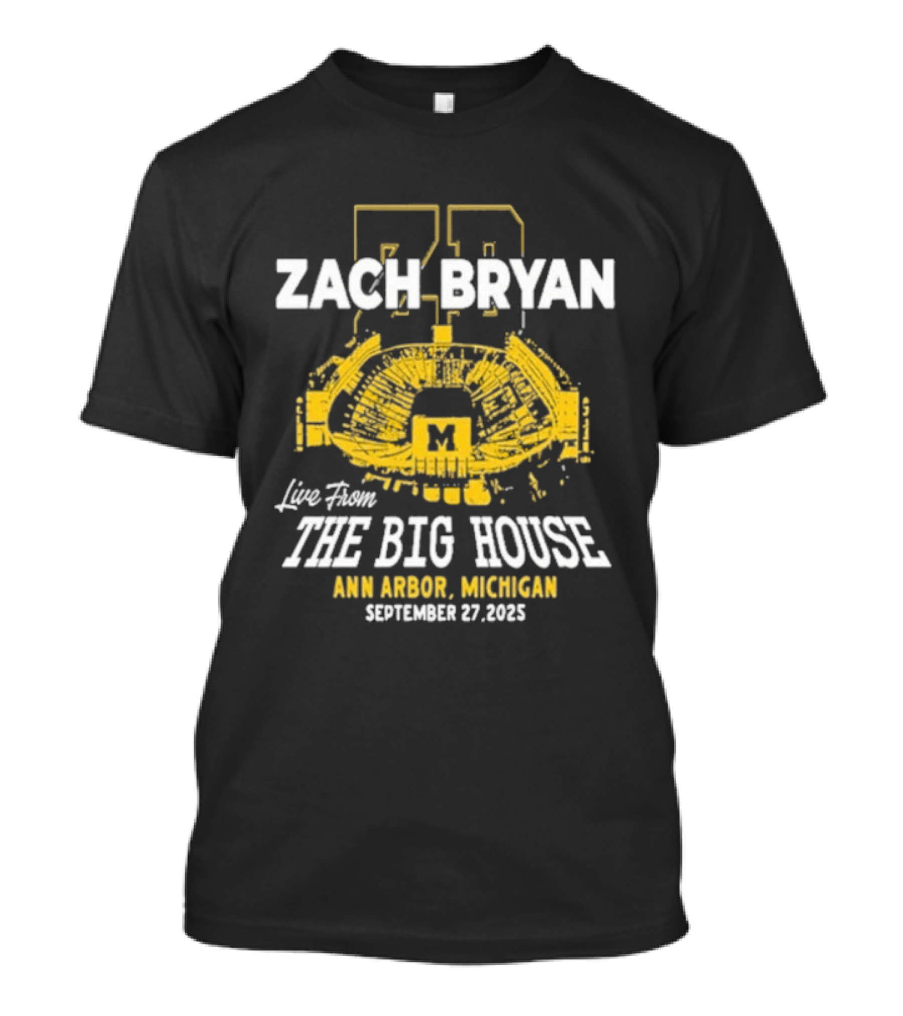 Zach Bryan Live From The Big House Ann Arbor Michigan Wolverines September 27 2025 T-Shirt