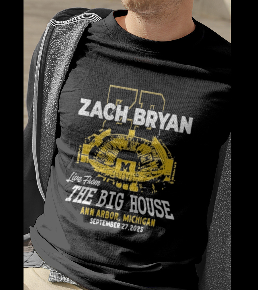 Zach Bryan Live From The Big House Ann Arbor Michigan Wolverines September 27 2025 T-Shirt