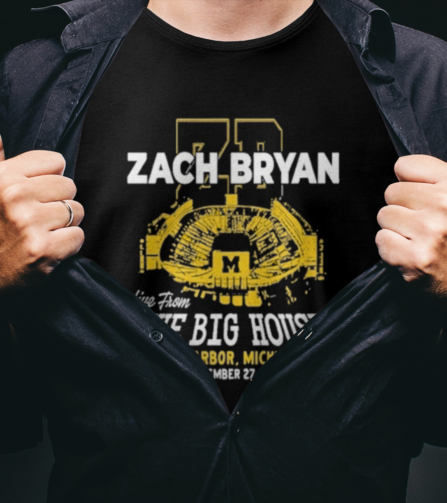 Zach Bryan Live From The Big House Ann Arbor Michigan Wolverines September 27 2025 T-Shirt