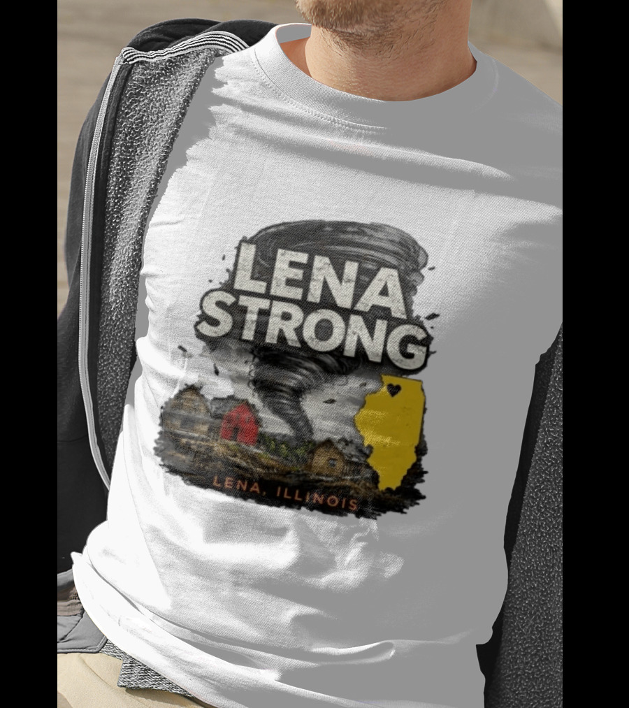 Lena Strong Illinois Tornado Heart Support T-Shirt