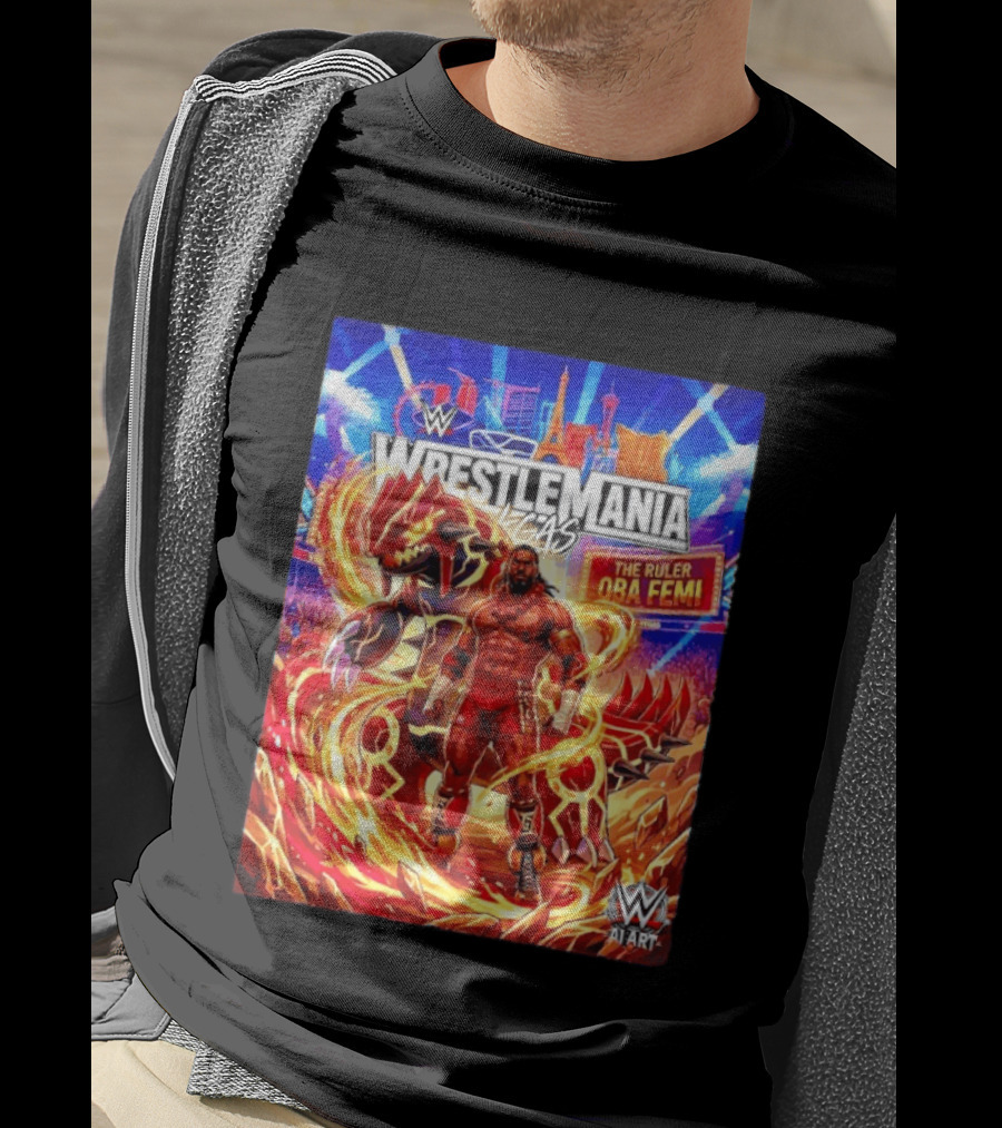 WrestleMania Vegas Pokémon Groudon X The Ruler Oba Femi WWE Superstar T-Shirt