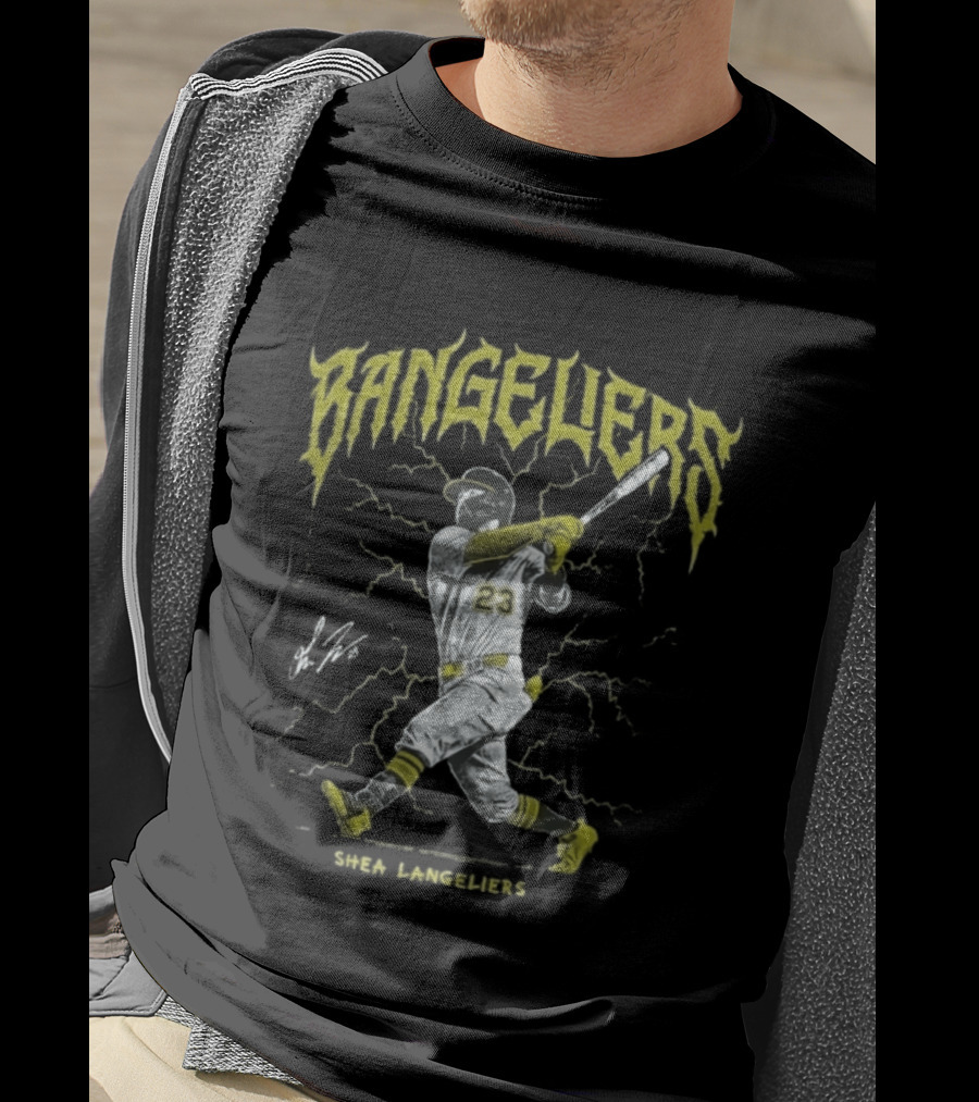 Bangeliers Shea Langeliers 23 Baseball Lightning T-Shirt