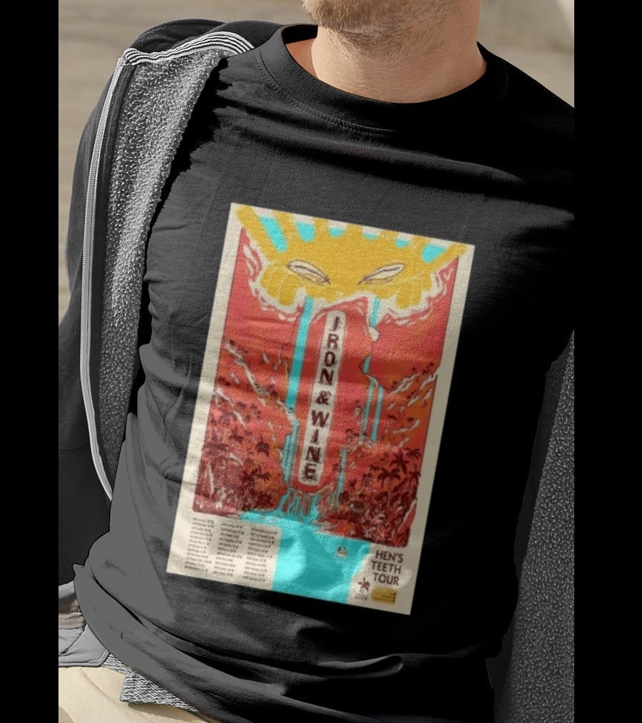 Iron And Wine Hens Teeth Tour 2026 Vintage Style Concert T-Shirt