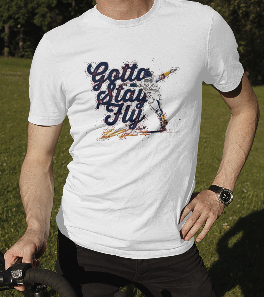 Gotta Stay Fly Michael Harris II Baseball Sliding Action T-Shirt