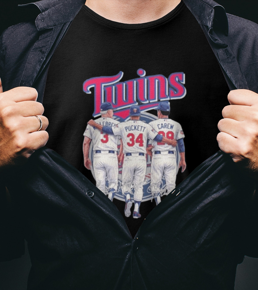 Minnesota Twins Legends Harmon Killebrew Kirby Puckett Rod Carew Classic Baseball T-Shirt