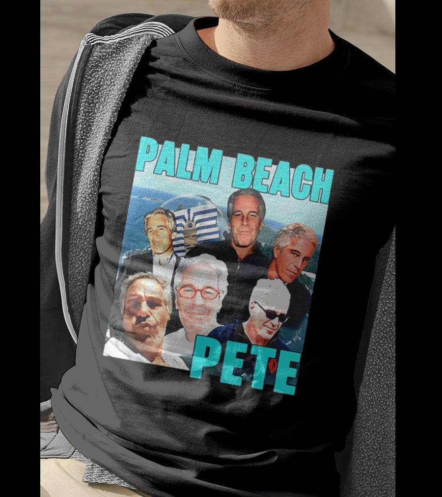 Palm Beach Pete Meme Jeffrey Epstein Faces Collage T-Shirt