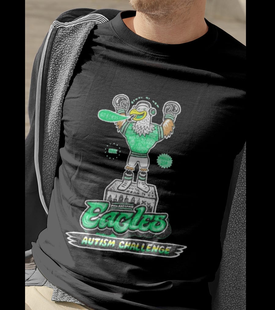 Philadelphia Eagles Autism Challenge Go Birds Boxing Philly 250 T-Shirt