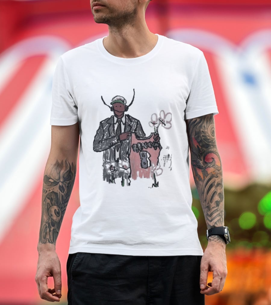 Legend Kobe Bryant Doodles Basketball Icon Art Bulls Flower NBA Black Mamba T-Shirt