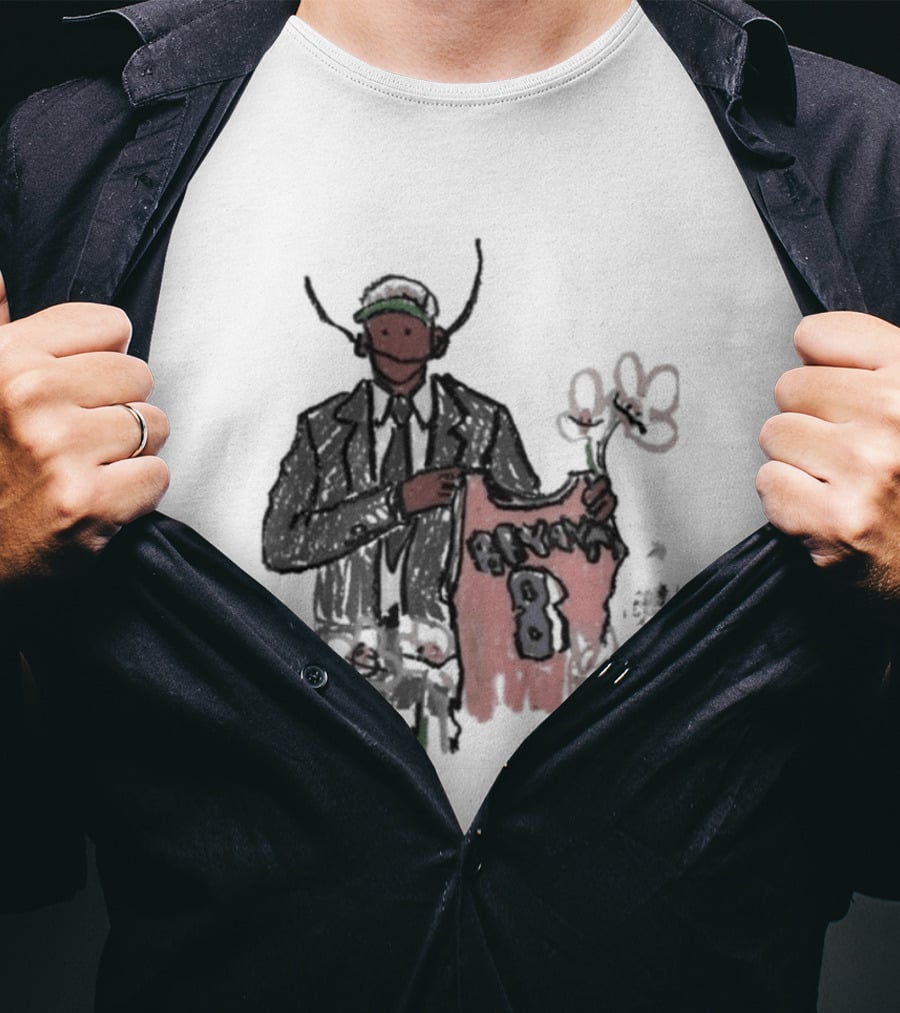 Legend Kobe Bryant Doodles Basketball Icon Art Bulls Flower NBA Black Mamba T-Shirt