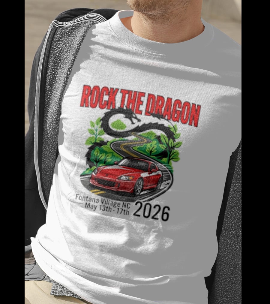 Rock The Dragon Fontana Village NC 2026 Red Car May 15th 17th T-Shirt