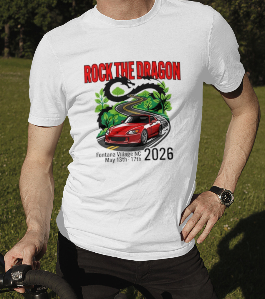Rock The Dragon Fontana Village NC 2026 Red Car May 15th 17th T-Shirt