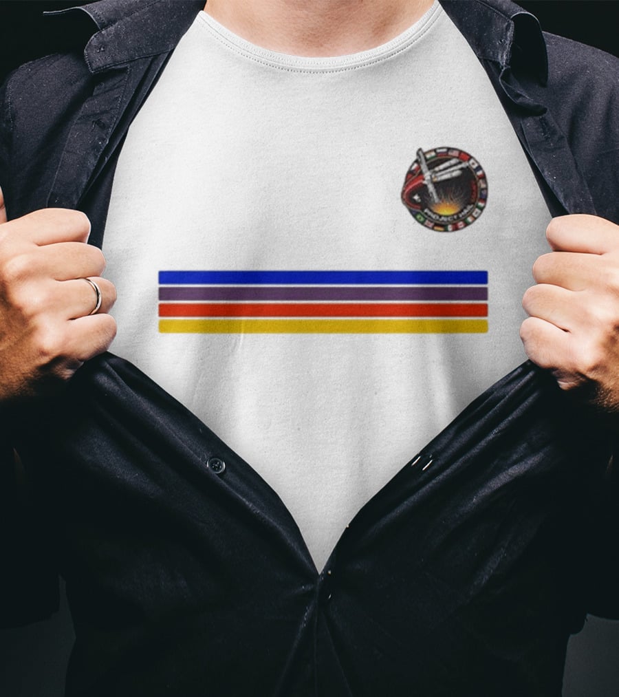 Ryan Gosling Project Hail Mary Mission Patch Rainbow Stripes T-Shirt