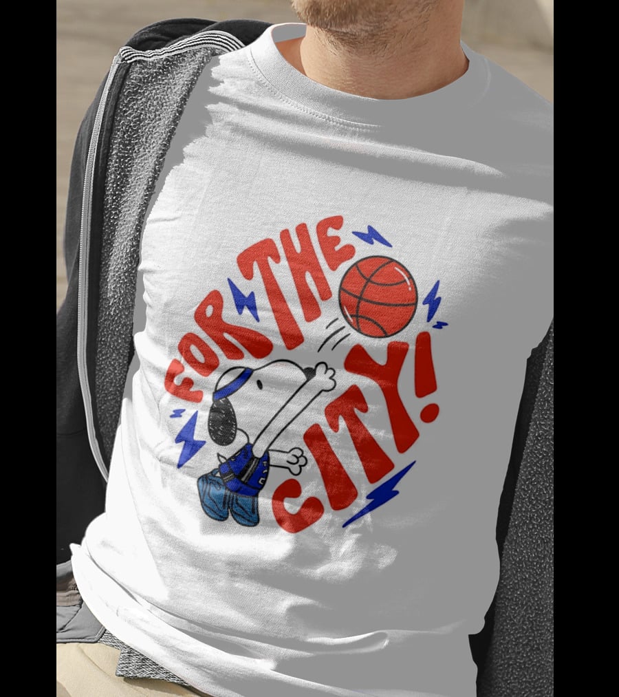 Snoopy For The City Oklahoma City Thunder NBA Basketball T-Shirt