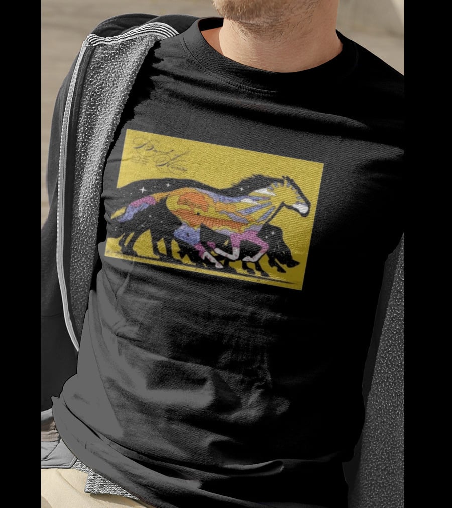 Band Of Horses April 22 2026 Detroit MI Black Horse Psychedelic Landscape T-Shirt