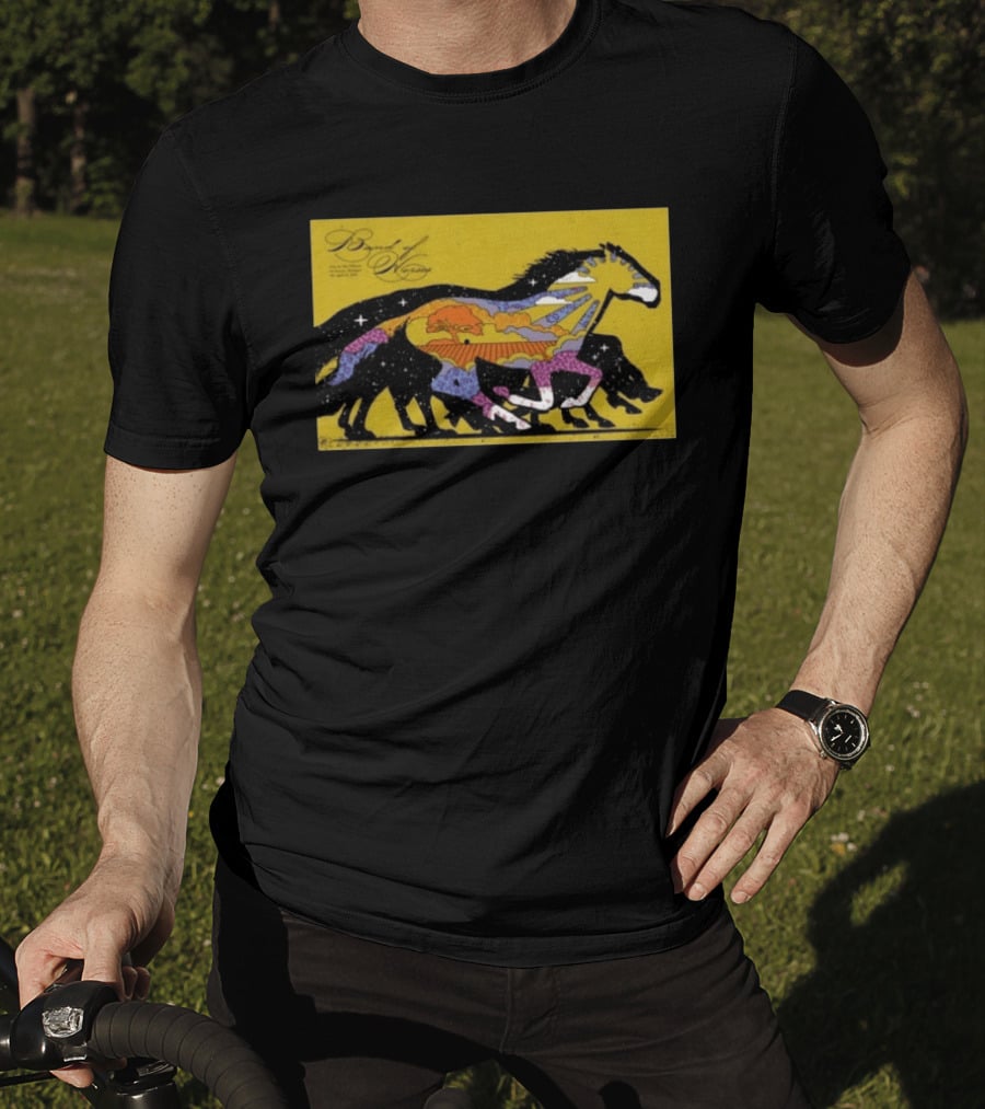 Band Of Horses April 22 2026 Detroit MI Black Horse Psychedelic Landscape T-Shirt