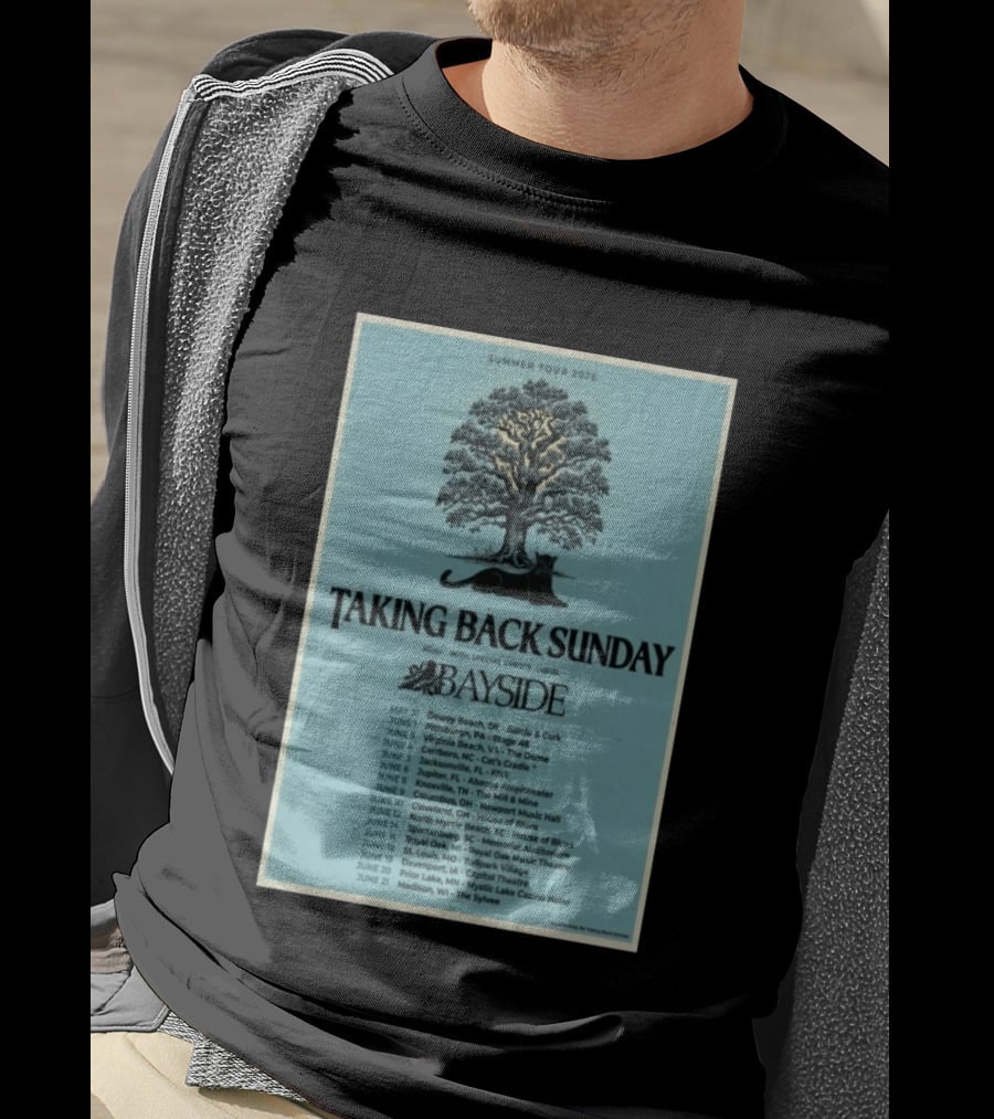 Summer Tour 2026 Taking Back Sunday With Bayside Concert Dates And Locations T-Shirt