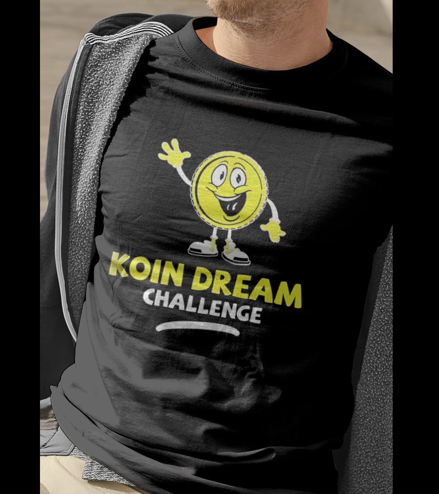 Koin Dream Challenge Smiling Coin Character With Sneakers T-Shirt