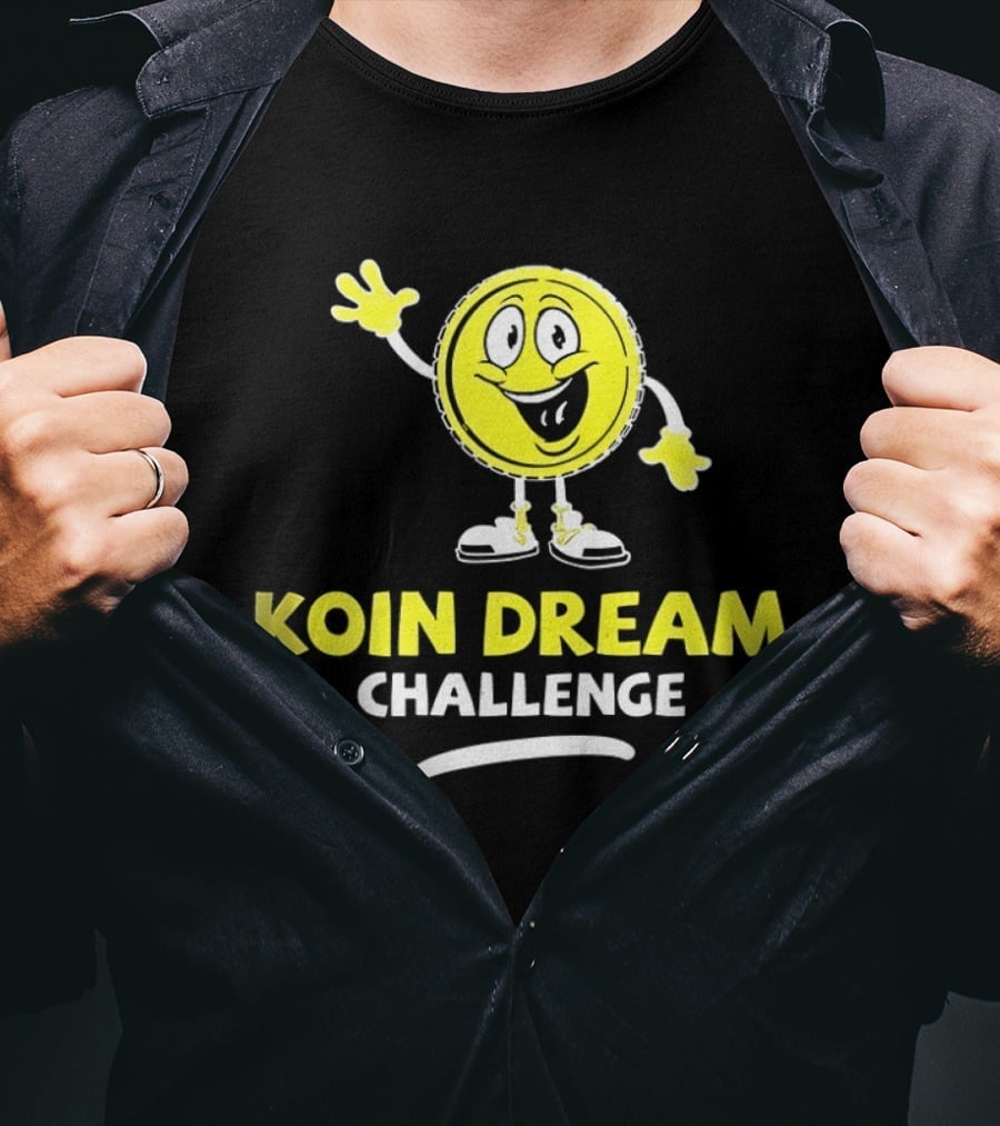 Koin Dream Challenge Smiling Coin Character With Sneakers T-Shirt