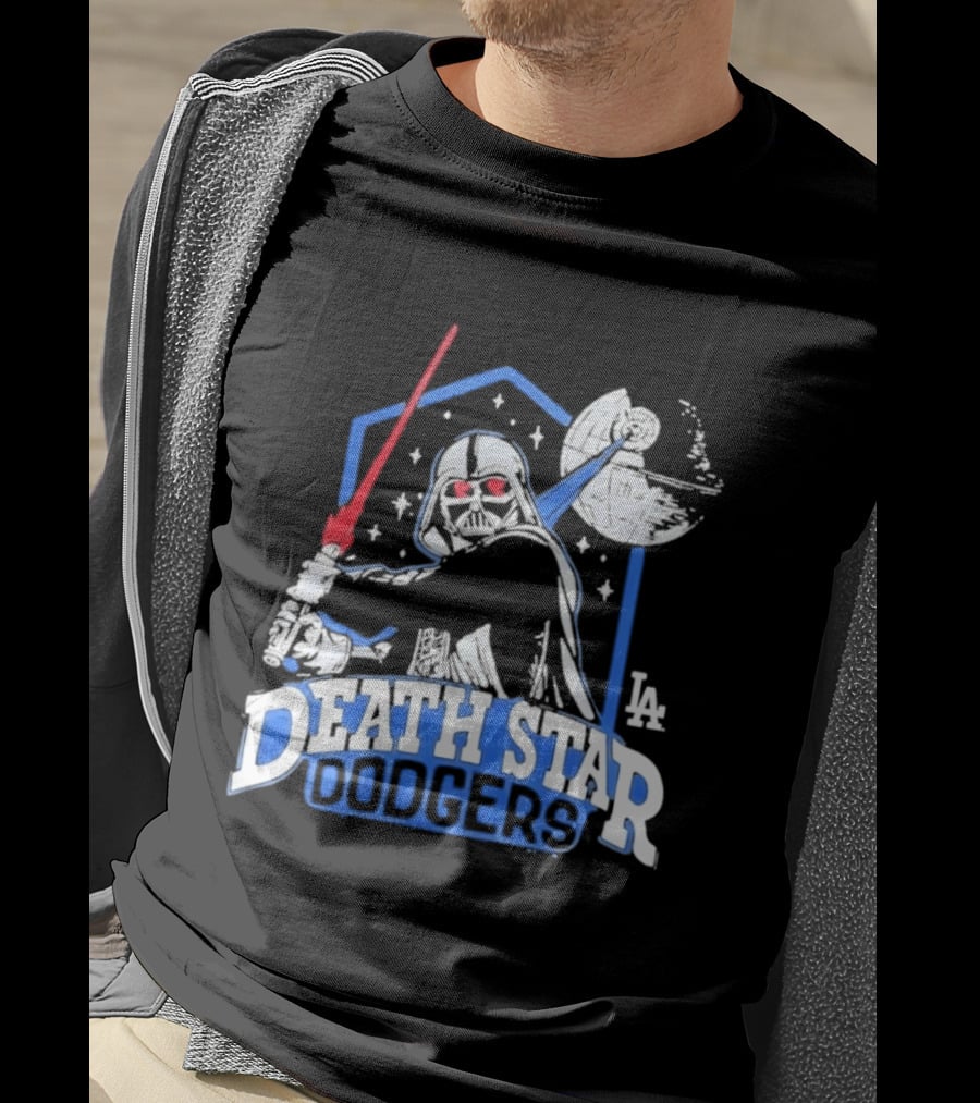 Death Star Dodgers LA Dark Side Star Wars Vader Mashup T-Shirt