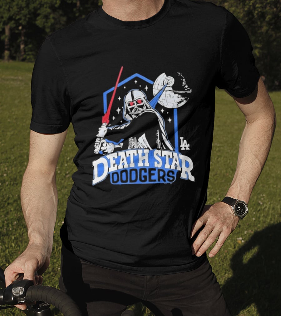 Death Star Dodgers LA Dark Side Star Wars Vader Mashup T-Shirt