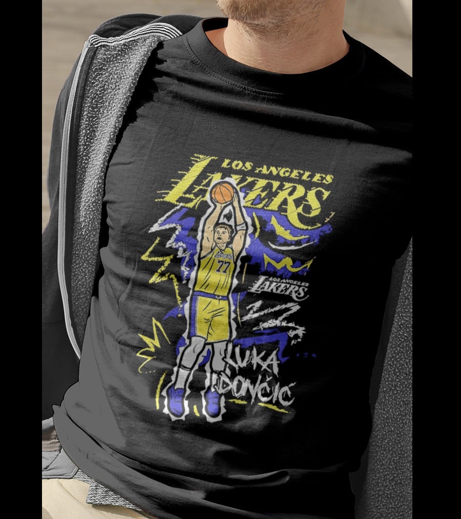 Los Angeles Lakers Luka Doncic 2026 NBA Basketball Icon Chalk T-Shirt