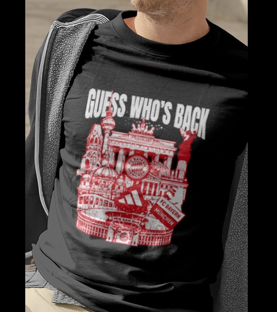 Guess Who's Back FC Bayern Munchen Iconic City Landmarks Red T-Shirt