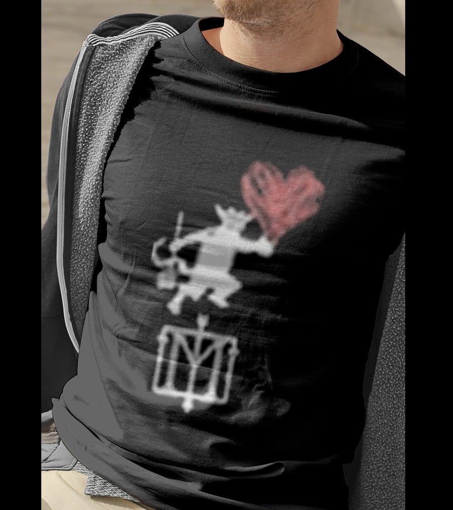 The Menzingers Heart Flame Devil Holding Heart T-Shirt