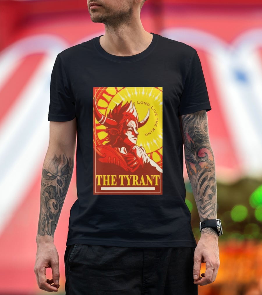 The Tyrant Long Live The King Anime Warrior With Horns Royal Sunburst T-Shirt