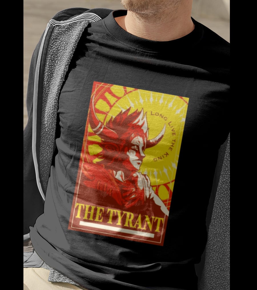 The Tyrant Long Live The King Anime Warrior With Horns Royal Sunburst T-Shirt