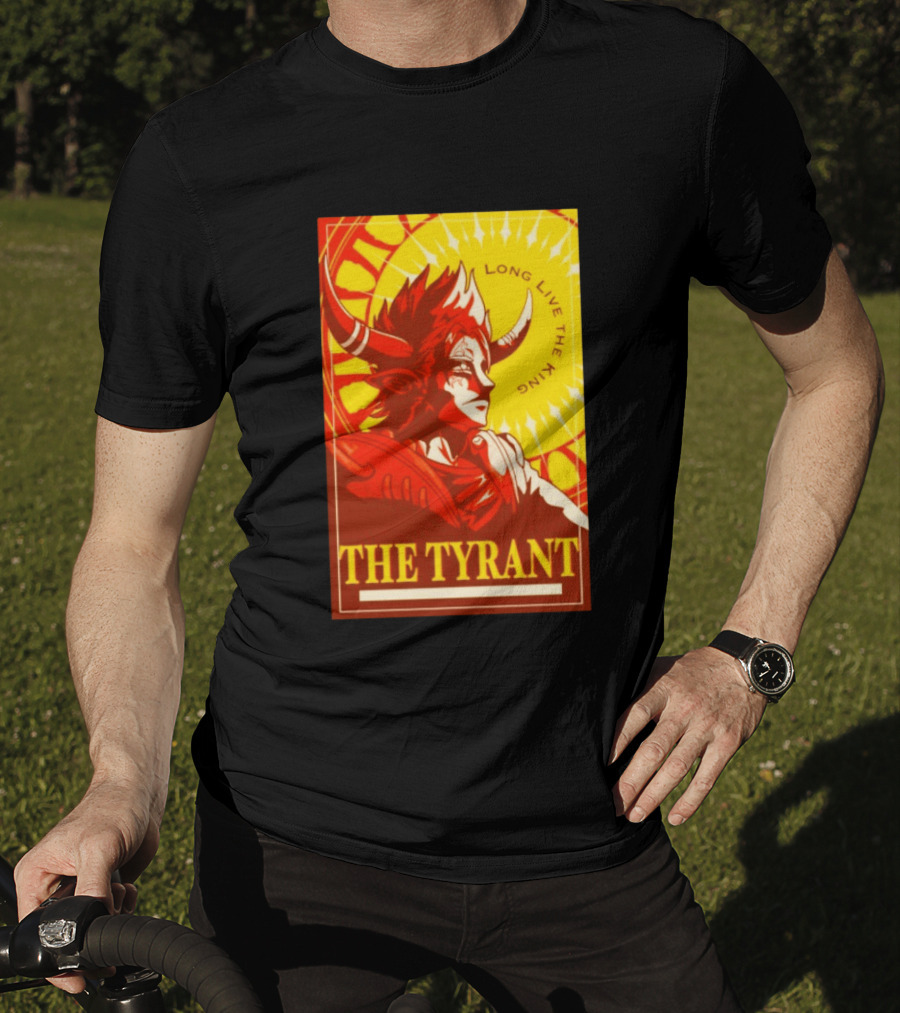 The Tyrant Long Live The King Anime Warrior With Horns Royal Sunburst T-Shirt