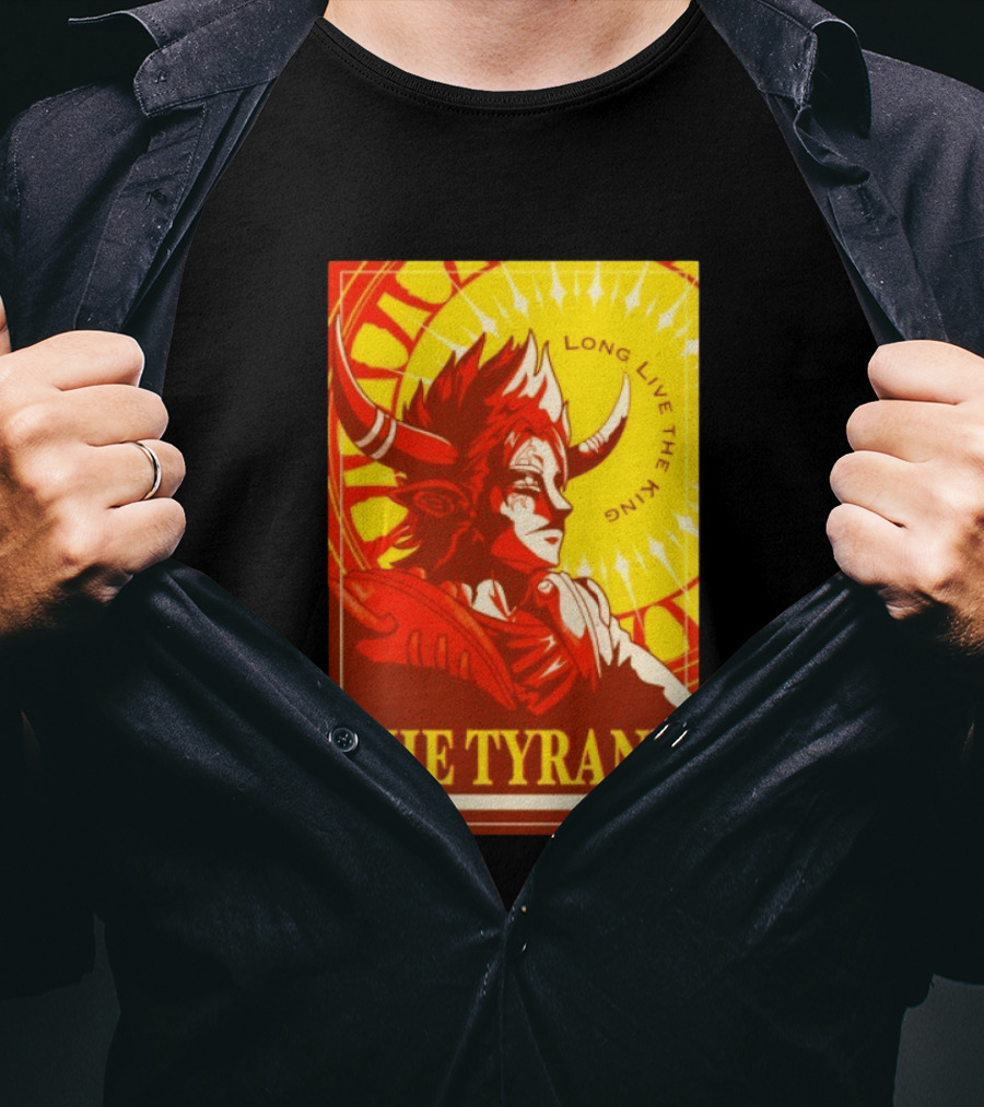 The Tyrant Long Live The King Anime Warrior With Horns Royal Sunburst T-Shirt