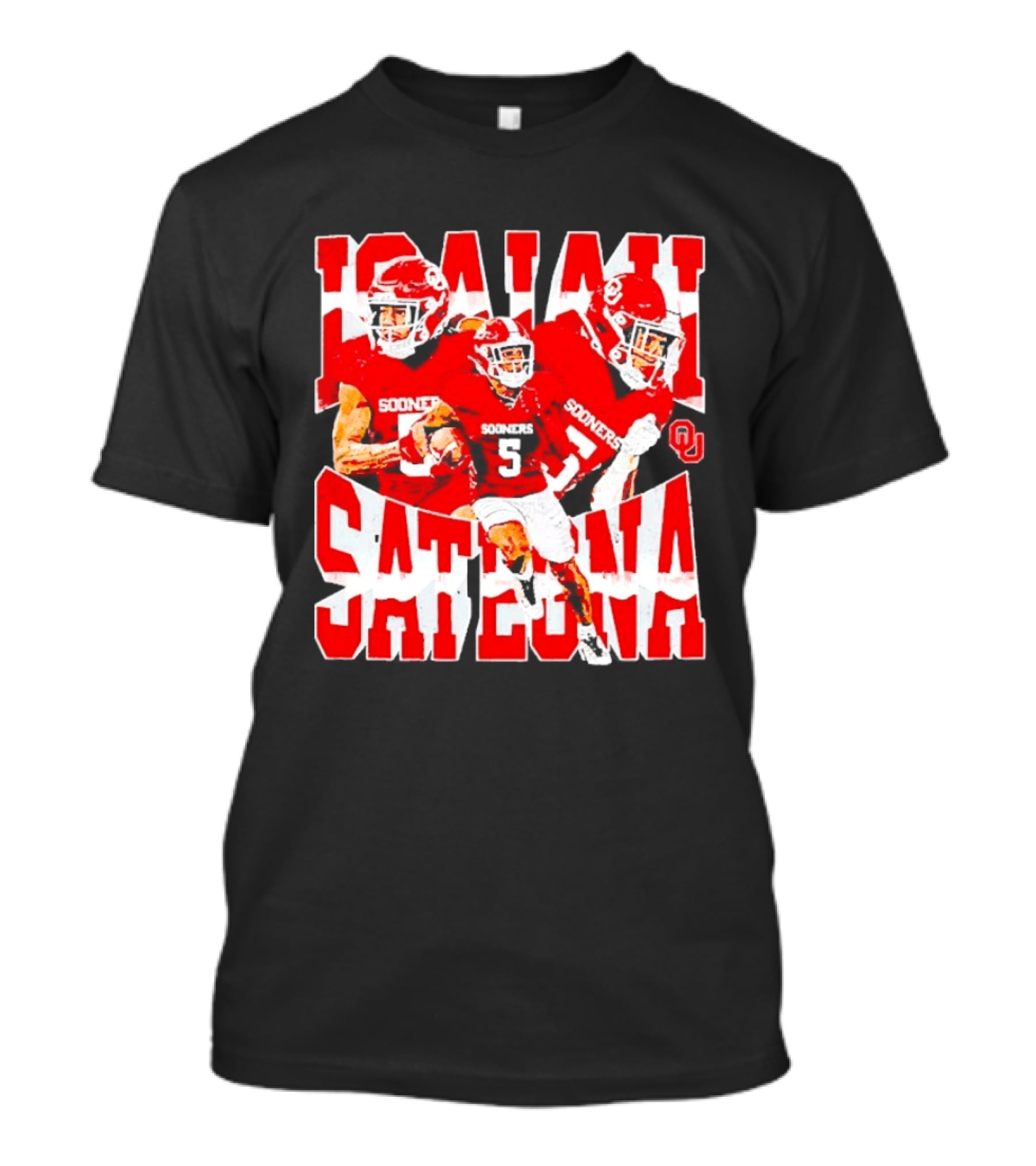 Isaiah Sategna Oklahoma Sooners 3 NCAA Football Collage T-Shirt