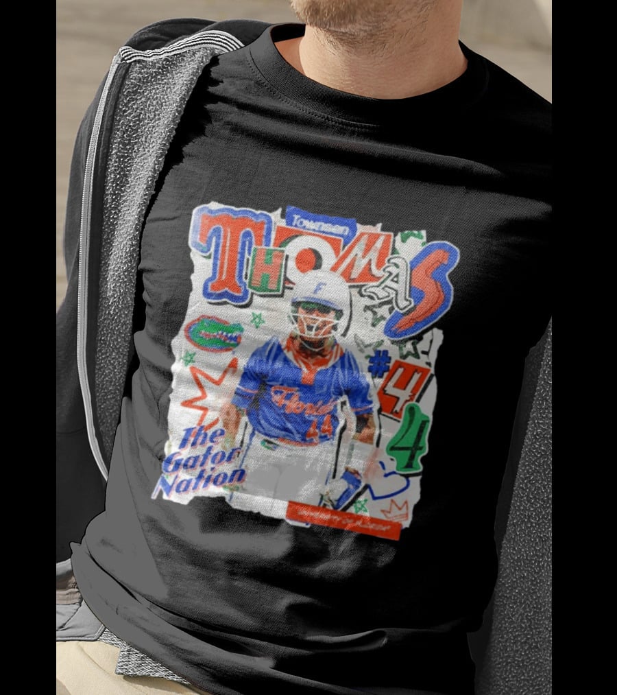 Florida Gators University Softball Player Thomas #44 The Gator Nation T-Shirt