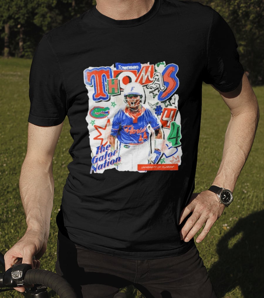 Florida Gators University Softball Player Thomas #44 The Gator Nation T-Shirt