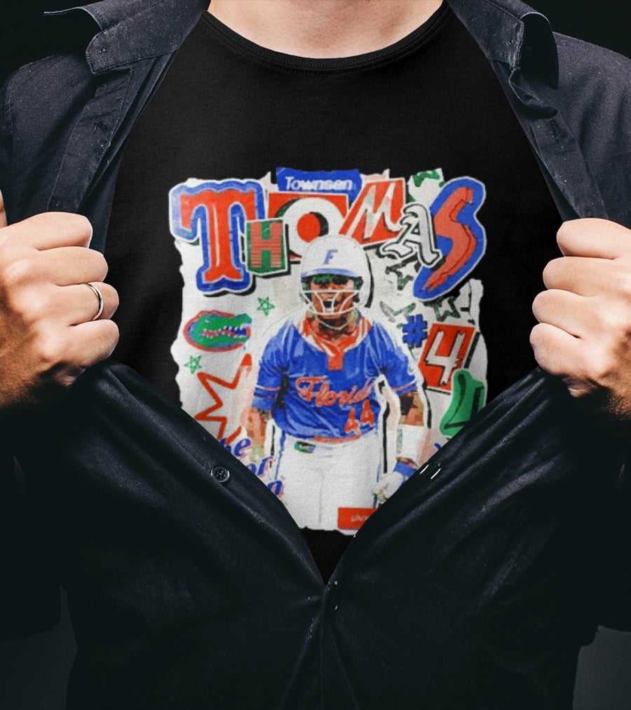 Florida Gators University Softball Player Thomas #44 The Gator Nation T-Shirt