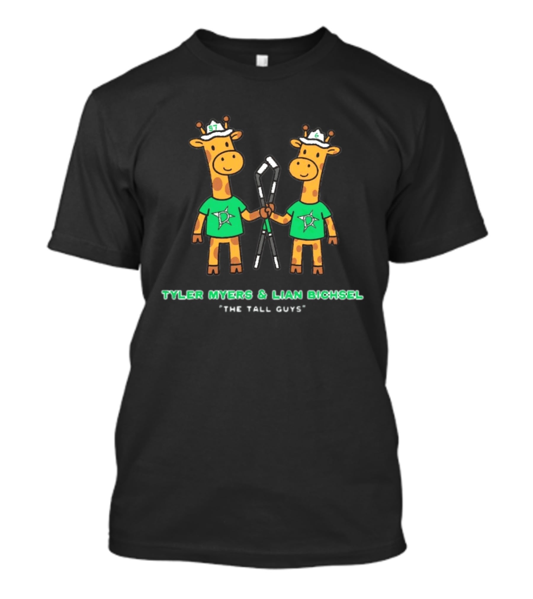 Tyler Myers Lian Bichsel The Tall Guys Dallas Stars Giraffes Hockey T-Shirt