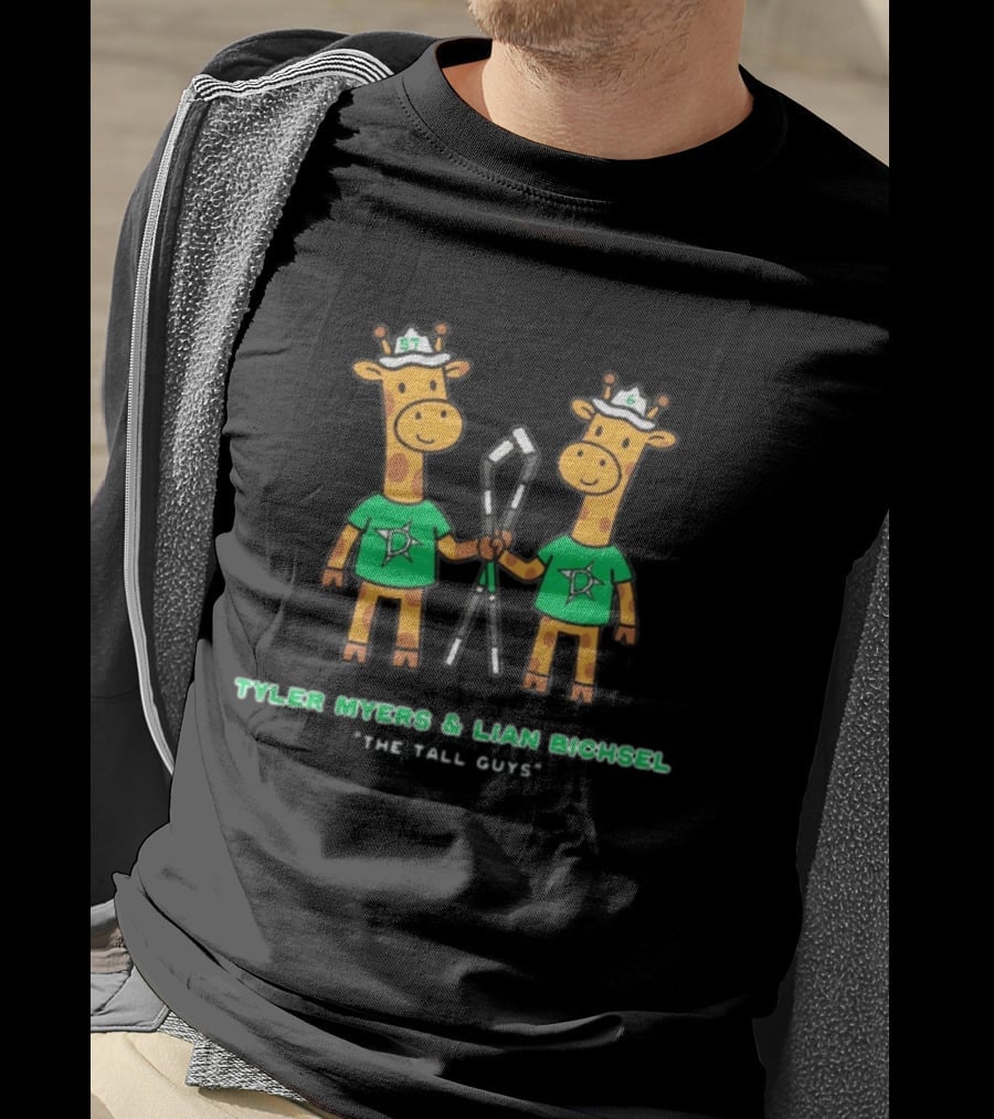 Tyler Myers Lian Bichsel The Tall Guys Dallas Stars Giraffes Hockey T-Shirt