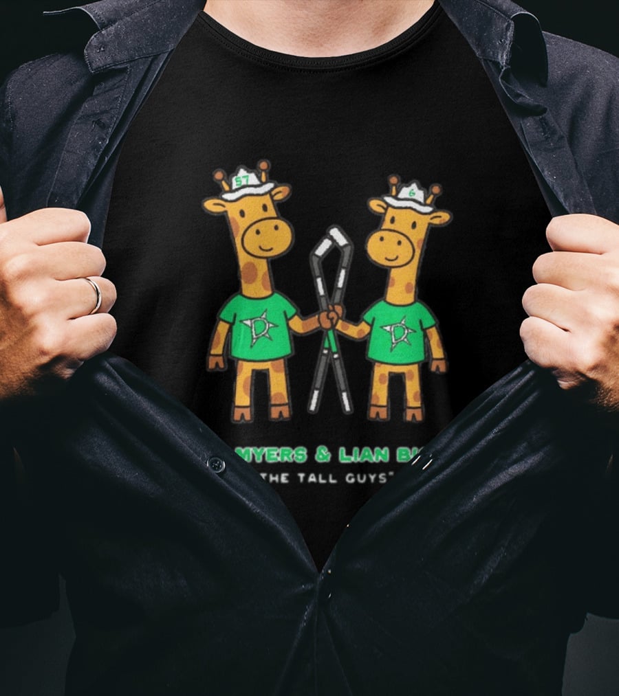 Tyler Myers Lian Bichsel The Tall Guys Dallas Stars Giraffes Hockey T-Shirt