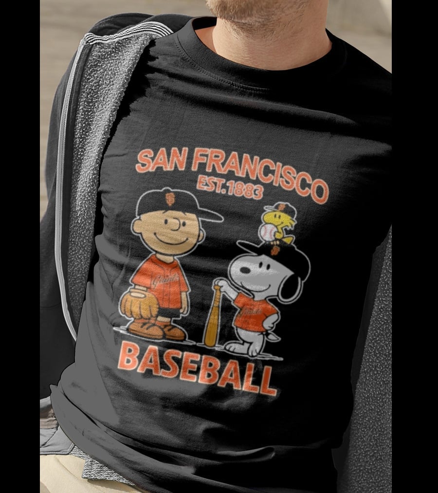 San Francisco Est 1883 Snoopy Baseball Charlie Brown Giants T-Shirt