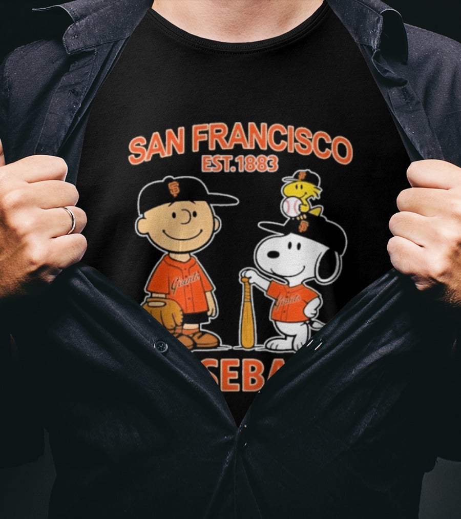 San Francisco Est 1883 Snoopy Baseball Charlie Brown Giants T-Shirt