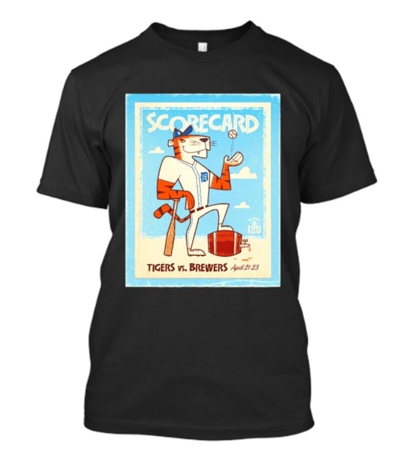 Scorecard Tigers Vs Brewers April 21 23 Retro 125 T-Shirt