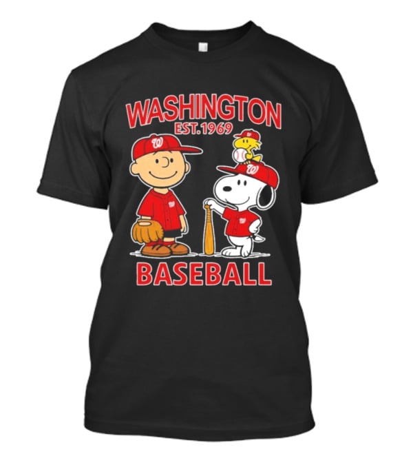 Washington Est. 1969 Snoopy Woodstock Baseball Redcaps T-Shirt